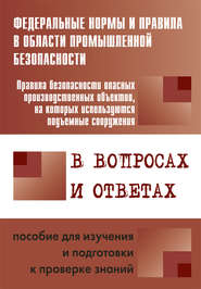 бесплатно читать книгу Правила безопасности опасных производственных объектов, на которых используются подъемные сооружения, в вопросах и ответах. Пособие для изучения и подготовки к проверке знаний автора А. Меламед