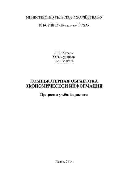 Компьютерная обработка экономической информации