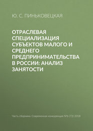 бесплатно читать книгу Отраслевая специализация субъектов малого и среднего предпринимательства в России: анализ занятости автора Ю. Пиньковецкая