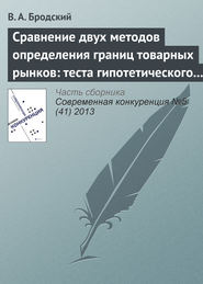 бесплатно читать книгу Сравнение двух методов определения границ товарных рынков: теста гипотетического монополиста и метода попарного сопоставления автора В. Бродский