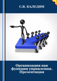 бесплатно читать книгу Организация как функция управления. Презентация автора Сергей Каледин